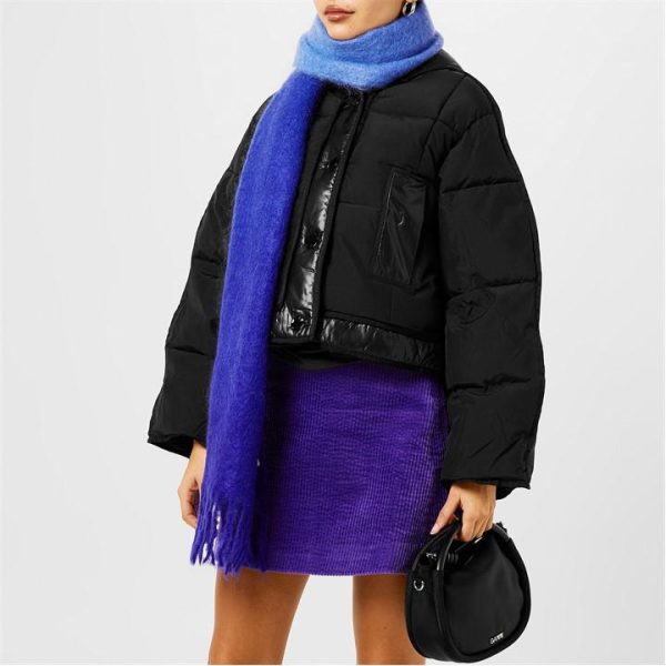 GANNI Short Hooded Puffer Jacket - Black