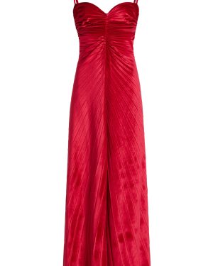 GEORGIA HARDINGE - Exclusive The Remnant Pleated-Velvet Midi Dress - Red - UK 6 - Moda Operandi