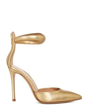 GIANVITO ROSSI Bijoux Metallic Heeled Sandals - Gold