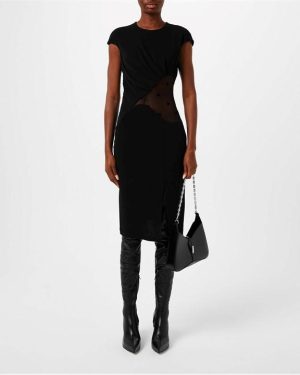 GIVENCHY 4g Tulle Cut Out Dress - Black