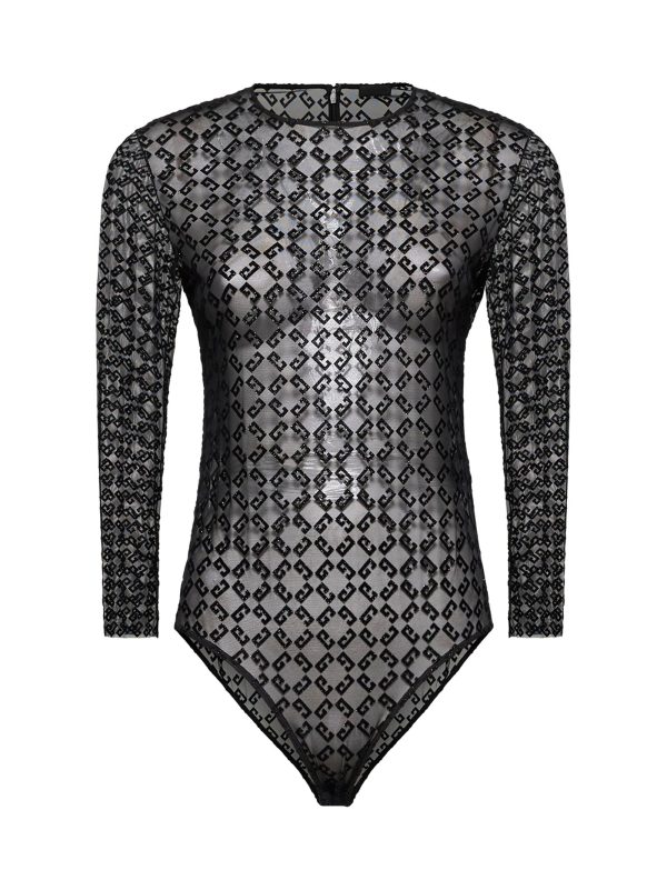 GIVENCHY | Black Monogram 72 tulle bodysuit | Women | S