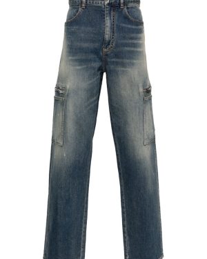 GIVENCHY DISTRESSED ZIP POCKET JEANS Size: 36, colour: BLUE