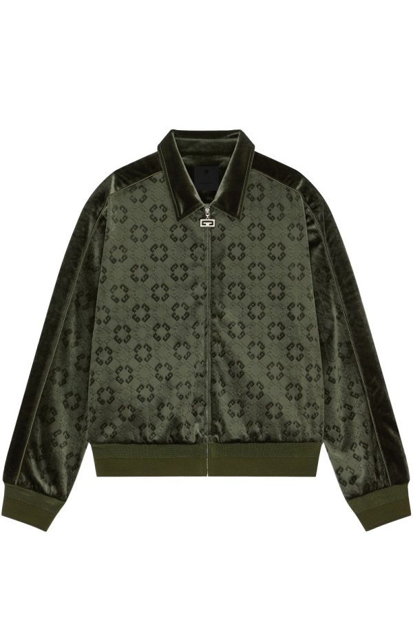 GIVENCHY MONOGRAM VELVET JACKET Size: XL, colour: GREEN