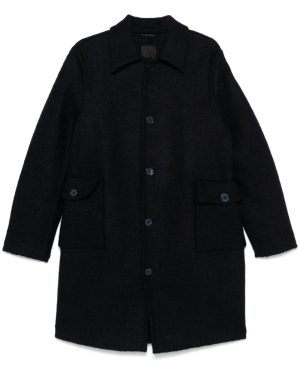 GIVENCHY VIRGIN WOOL LONG COAT Size: 50, colour: NAVY