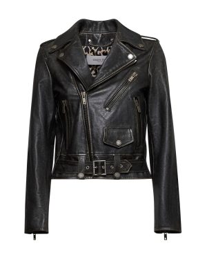 GOLDEN GOOSE | Black leather biker jacket | Women | 40