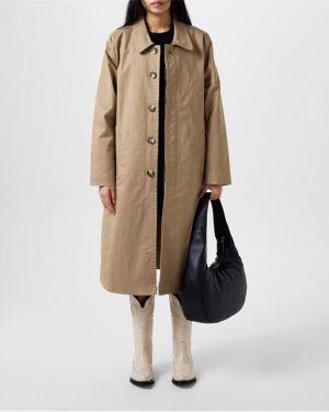 GOOD AMERICAN Classic Trench Coat - Beige