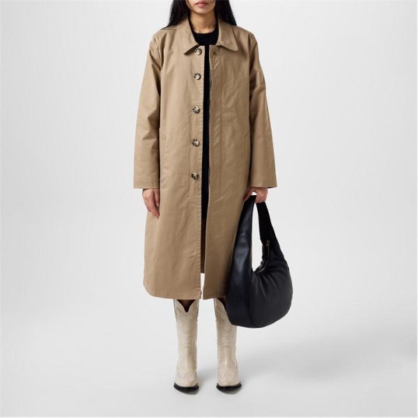 GOOD AMERICAN Classic Trench Coat - Beige