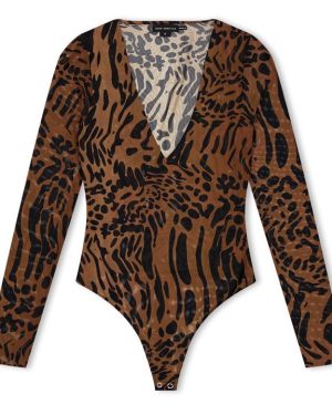 GOOD AMERICAN Mesh Bodysuit - Beige