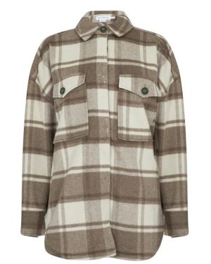 GOOD AMERICAN Plaid Shacket - Green