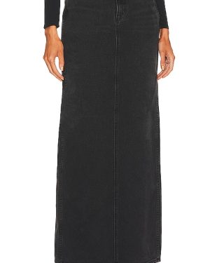 GRLFRND Amara Maxi Pencil Skirt with Back Slit in Black. Size 24, 25, 26.