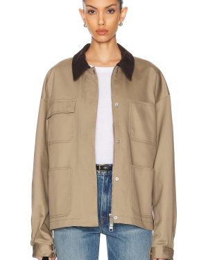 GRLFRND Chore Coat in Camel - Brown. Size L (also in M, S, XL, XS).