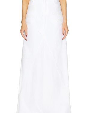 GRLFRND Fiona Godet Maxi Skirt in White Rip - White. Size 23 (also in ).