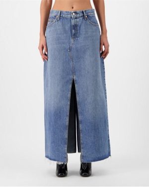 GUCCI Denim Midi Skirt - Blue