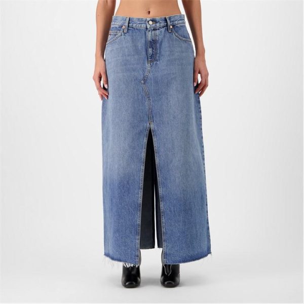 GUCCI Denim Midi Skirt - Blue
