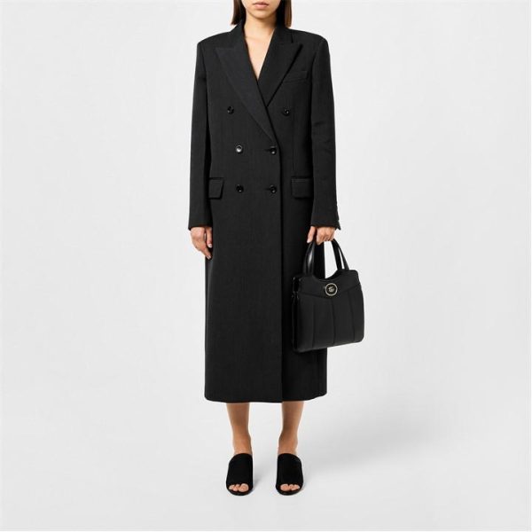 GUCCI Double-Breasted Long Coat - Grey