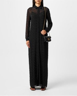 GUCCI GG Monogram Maxi Dress - Black