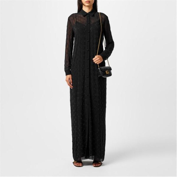 GUCCI GG Monogram Maxi Dress - Black