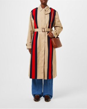 GUCCI Garbadine Trench Coat - Brown