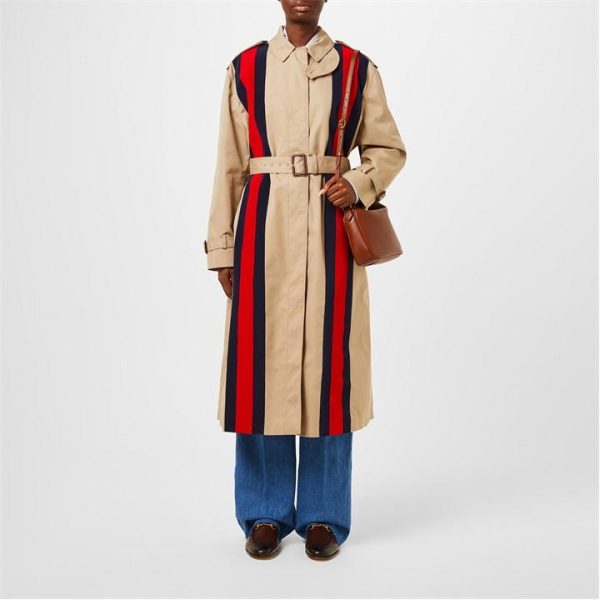GUCCI Garbadine Trench Coat - Brown