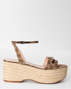 GUCCI Horsebit Espadrilles - Beige