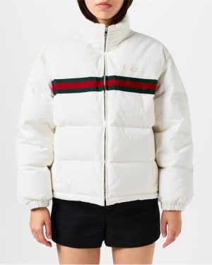 GUCCI Women's Twill Bomber Jacket - White