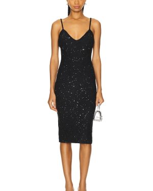 GUIZIO Amelia Sequin Knit Dress in Black. Size S, XS.