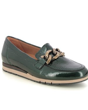 Gabor Bea Green Patent Womens loafers 52.415.84 in a Plain Leather in Size 7