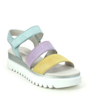 Gabor Billie Blue multi Womens Wedge Sandals 24.610.10 in a Plain Leather in Size 5.5