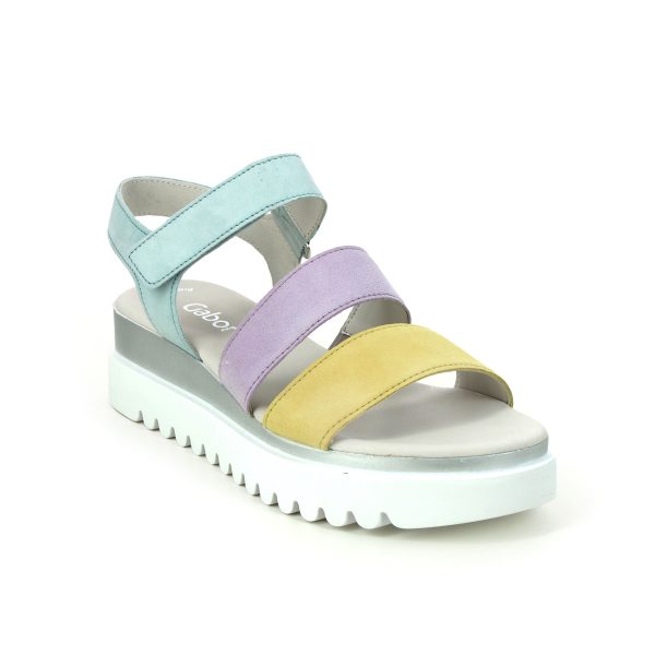 Gabor Billie Blue multi Womens Wedge Sandals 24.610.10 in a Plain Leather in Size 5.5
