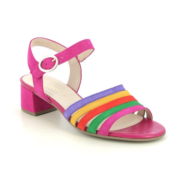 Gabor Blessing Jamma Pink multi Womens Heeled Sandals 41.772.10 in a Plain Leather in Size 6