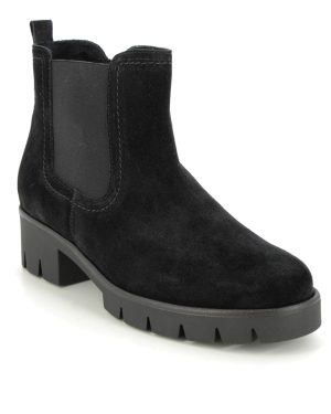 Gabor Bodo Niton Black Suede Womens Chelsea Boots 91.710.17 in a Plain Suede Leather in Size 6.5