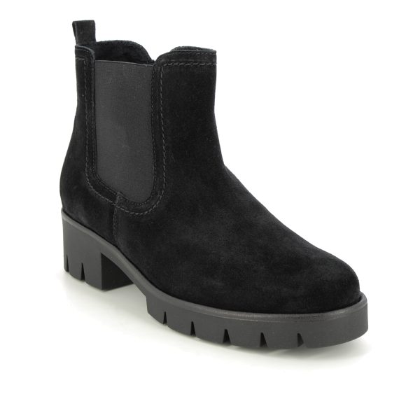 Gabor Bodo Niton Black Suede Womens Chelsea Boots 91.710.17 in a Plain Suede Leather in Size 6.5