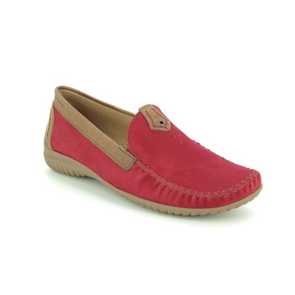 Gabor California Red Tan Womens loafers 26.090.48 in a Plain Leather in Size 3.5