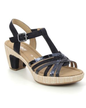 Gabor Cheri Navy Womens Heeled Sandals 82.736.46 in a Plain Leather in Size 3