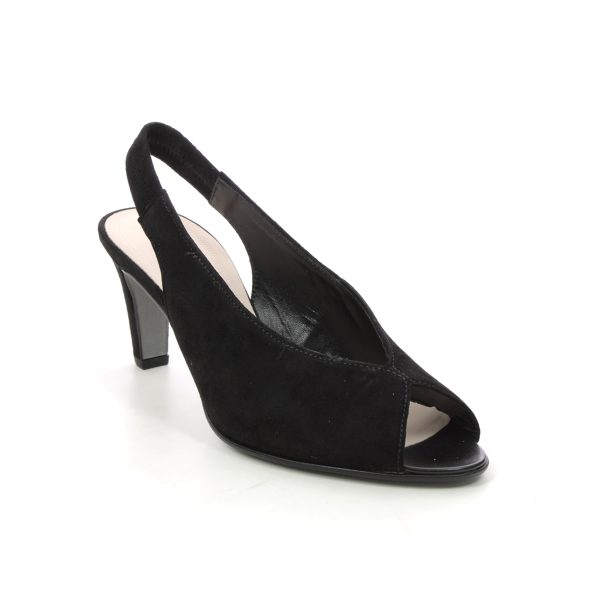 Gabor Eternity Black suede Womens Slingback Shoes 61.800.17 in a Plain Suede Leather in Size 8