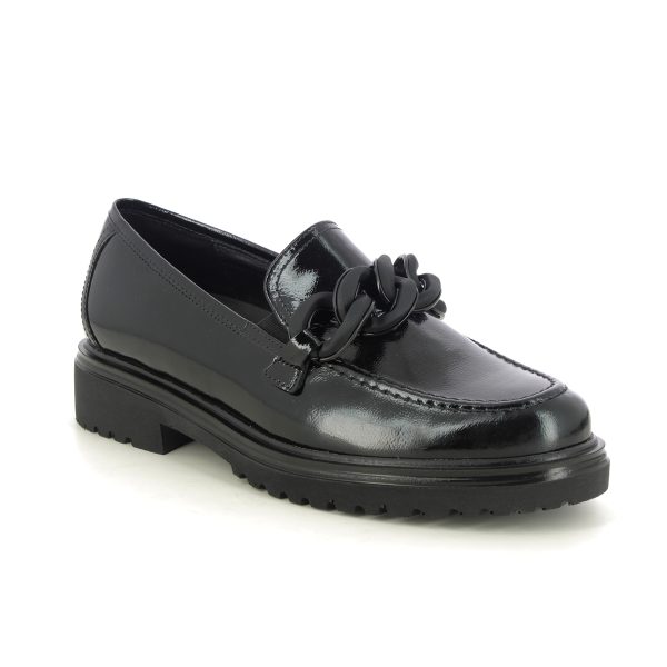 Gabor Florida Wide Black patent Womens loafers 32.554.98 in a Plain Leather in Size 7.5