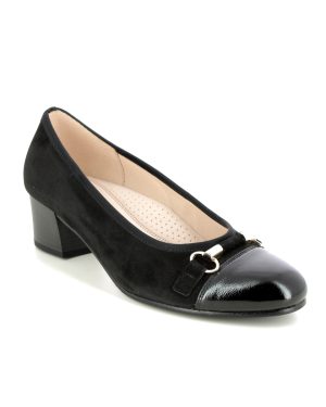 Gabor Goa Melody Black patent suede Womens Court Shoes 92.223.47 in a Plain Suede Leather in Size 4.5