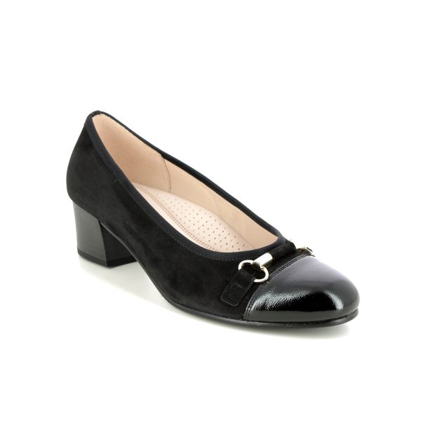 Gabor Goa Melody Black patent suede Womens Court Shoes 92.223.47 in a Plain Suede Leather in Size 4.5