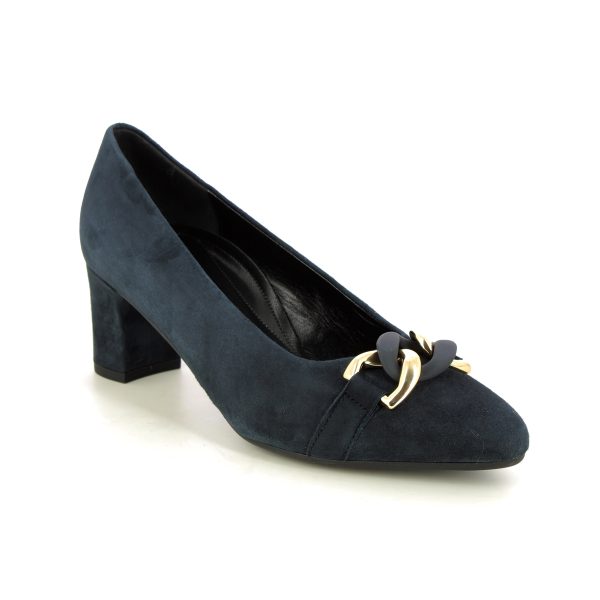 Gabor Hedge Tanfield Navy suede Womens Court Shoes 22.151.46 in a Plain Suede Leather in Size 8