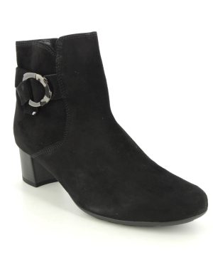 Gabor Hemp Black Suede Womens Heeled Boots 92.824.47 in a Plain Suede Leather in Size 6