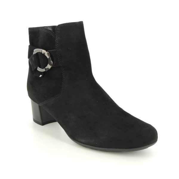 Gabor Hemp Black Suede Womens Heeled Boots 92.824.47 in a Plain Suede Leather in Size 6