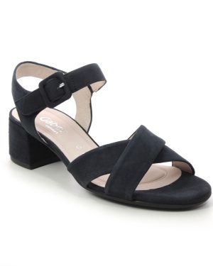 Gabor Jamma Navy suede Womens Heeled Sandals 62.913.46 in a Plain Suede Leather in Size 8