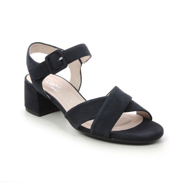 Gabor Jamma Navy suede Womens Heeled Sandals 62.913.46 in a Plain Suede Leather in Size 8
