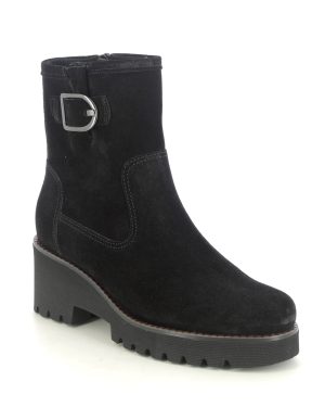 Gabor Jude Mia Black Suede Womens Wedge Boots 56.622.47 in a Plain Suede Leather in Size 7
