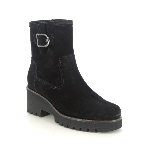 Gabor Jude Mia Black Suede Womens Wedge Boots 56.622.47 in a Plain Suede Leather in Size 7