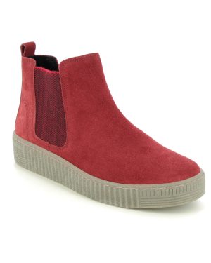 Gabor Lourdes Red suede Womens Chelsea Boots 33.731.15 in a Plain Suede Leather in Size 8