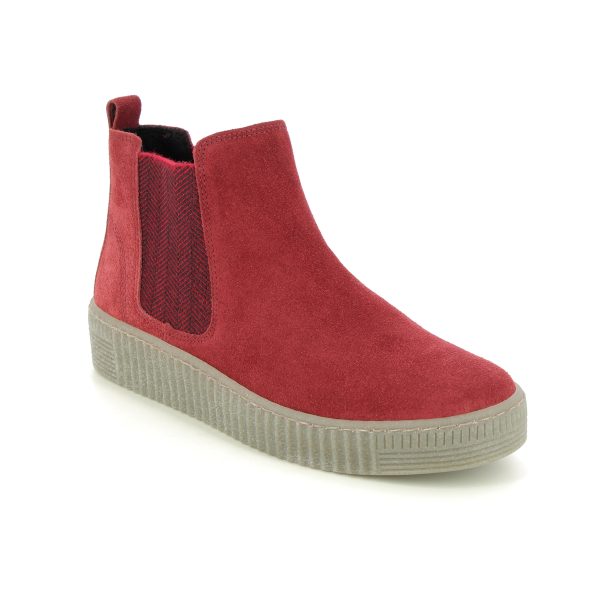 Gabor Lourdes Red suede Womens Chelsea Boots 33.731.15 in a Plain Suede Leather in Size 8
