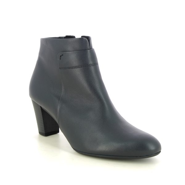 Gabor Matlock Sonia Navy Leather Womens Heeled Boots 52.961.56 in a Plain Leather in Size 7