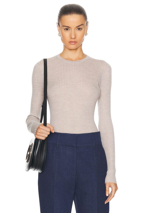 Gabriela Hearst Browning Knit Top in Oatmeal - Beige. Size L (also in ).