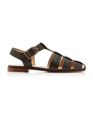 Gabriela Hearst - Lynn Leather Fisherman Sandals - Brown - IT 38.5 - Moda Operandi